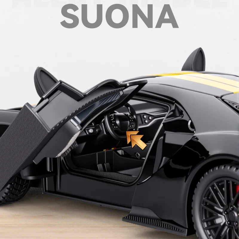 1:24 Ford GT Alloy Sports Car Model Diecasts Metal Racing Vehicles Car Model Simulation Sound and Light Collection Kids Toy Gift