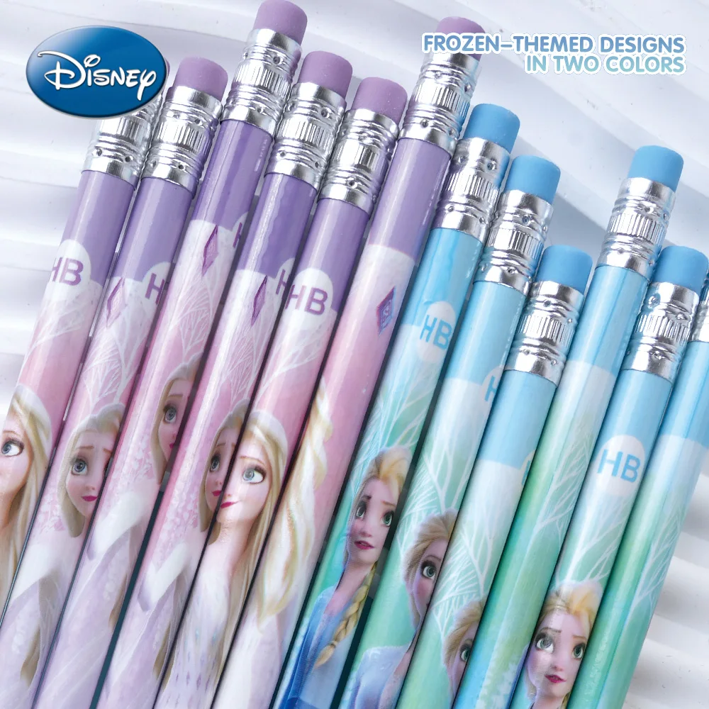 12Pcs Frozen Officially Licensed HB Pencils Drawing Pencils Writing Instruments Stationery Elsa Anna Gift For Students