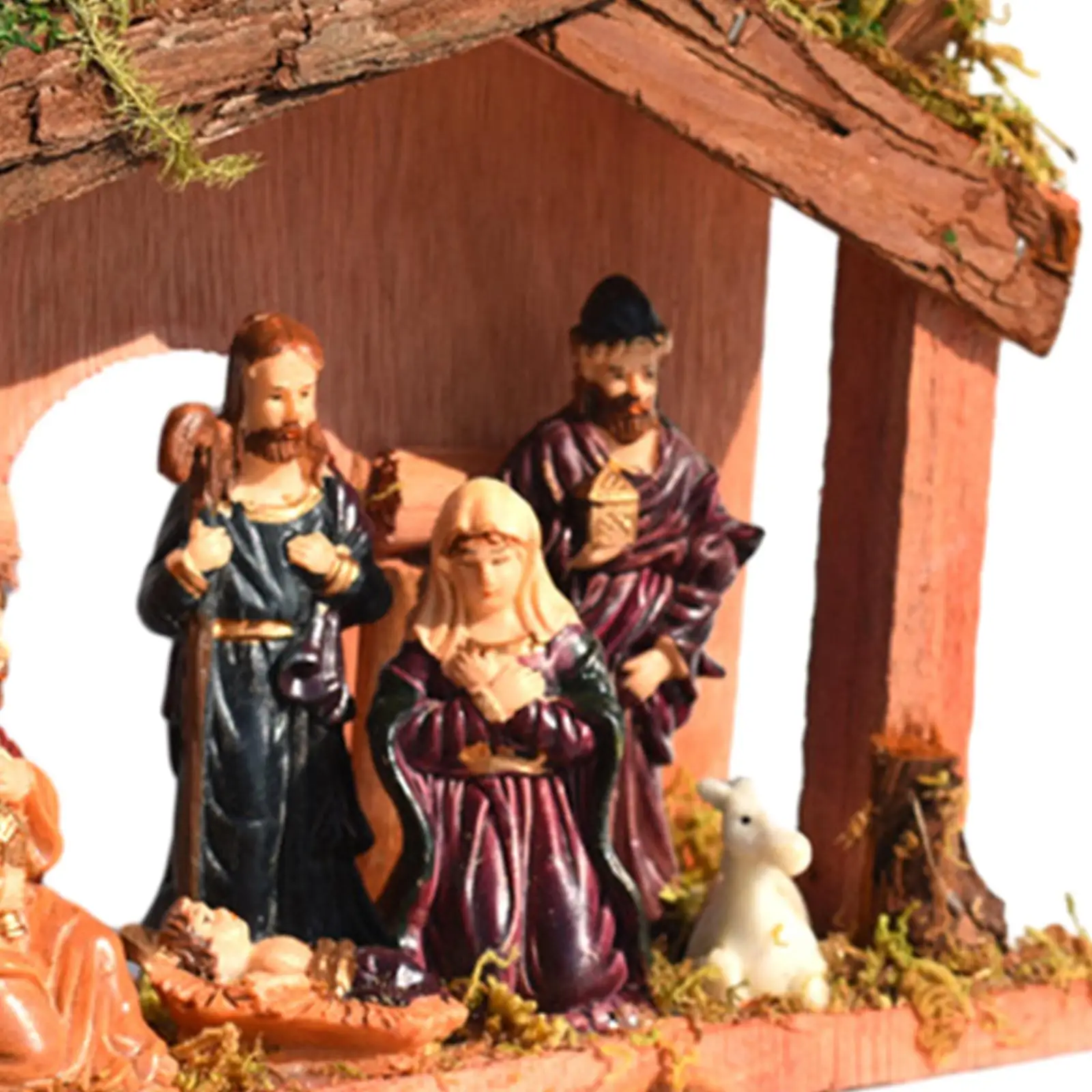 Christmas Nativity Jesus Christmas Figurines Resin Crafts, Statue, Table Ornament,Christmas Figurine Decor for Indoor Outdoor