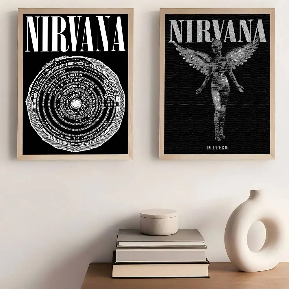 Nirvana Band Magazine Movie Sticky Posters Whitepaper Sticker DIY Room Bar Cafe Posters Wall Stickers