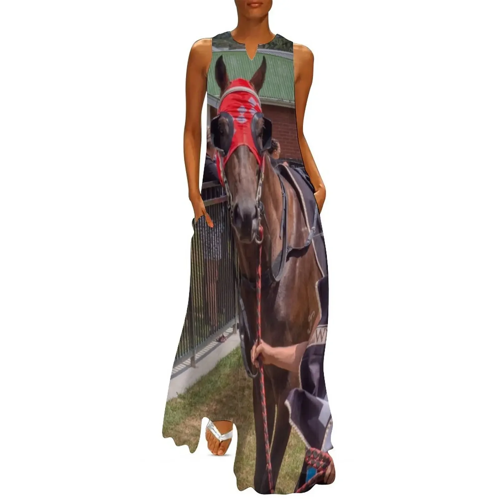 

Race Horse Long Dress Casual dresses luxury dresses Women long dress summer dress korean women