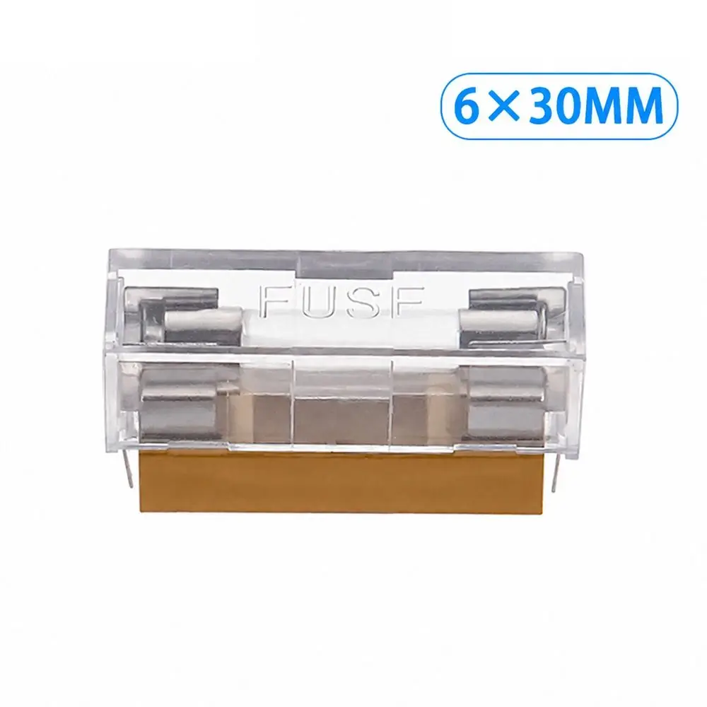 10Pcs/Set 5x20mm 6x30mm Glass Fuse Holder AC250V Copper Fuse Holder With Cover 6A 10A High Breaking Capacity