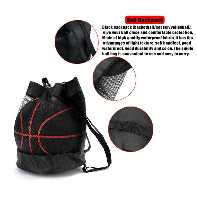 Portable Basketball Mesh Bag Outdoor Football Soccer Storage Backpack Ball Gym Training Bag Volleyball Swimming Beach Backpack