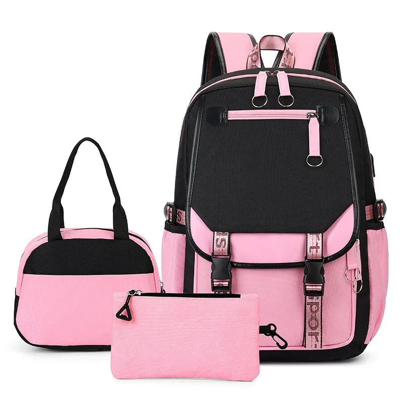 3pcs korean style campus backpack new trendy school bag for junior high senior high school students daily rucksack