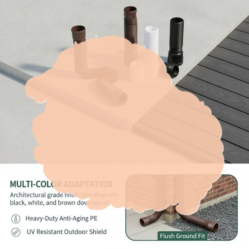 Flexible Plastic Telescopic Exhaust Pipe Adjustable Length Durable Structure For Kitchen Bathroom Ventilation