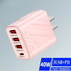 USB Phone Charger Type C PD 40W Quick Fast Charging Mobile Phone Charger Wall Adapter For Samsung Xiaomi iPhone 14 15 Pro Max