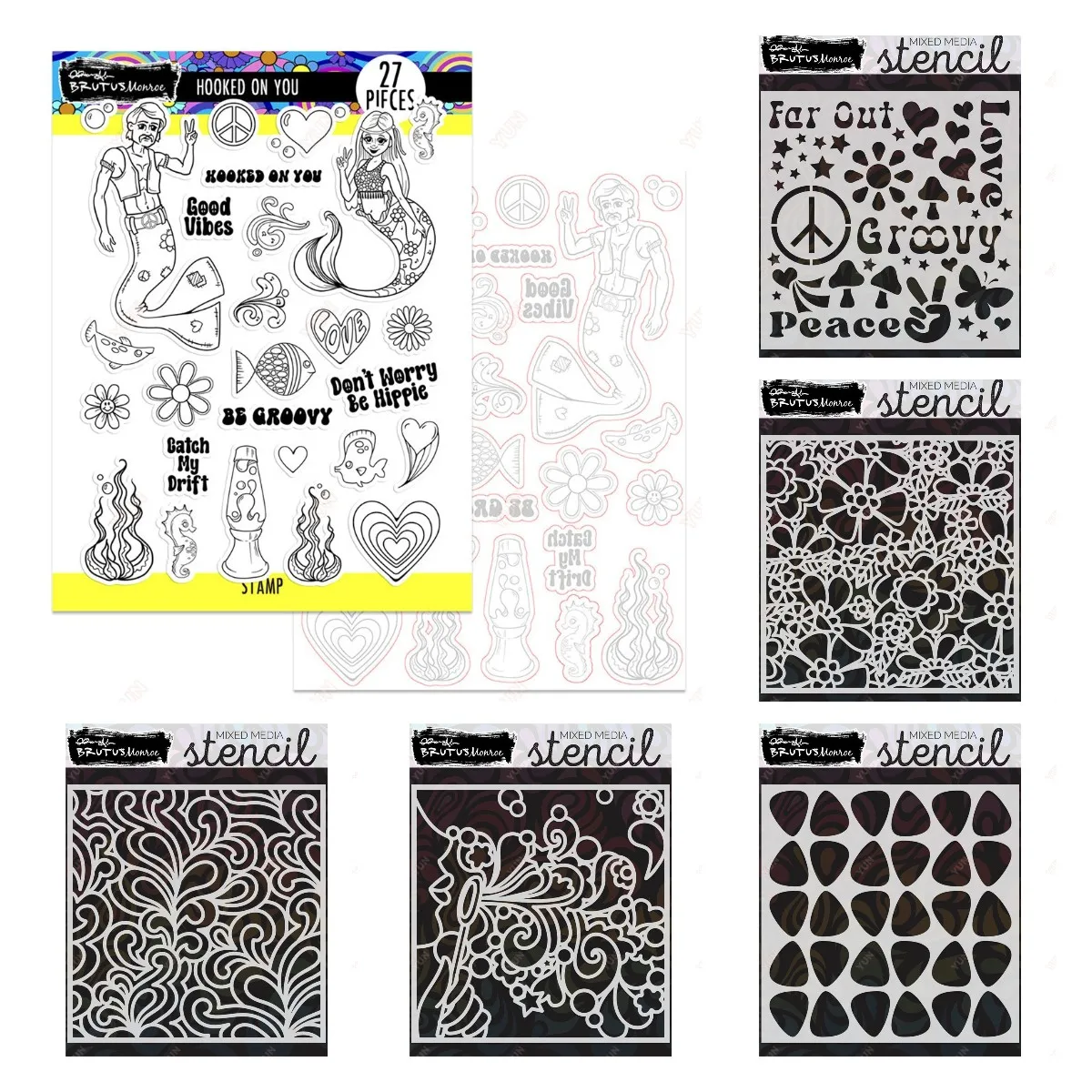 

Good Vibrations Mod Flowers Ew Metal Cutting Dies Stamps Stencil for 2023 Scrapbook Diary Decoration Embossing