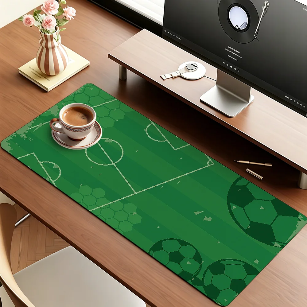Large Football Pitch Pattern Mouse Pad, XXL Non‑Slip Desk Mat Soccer Sports Theme Keyboard Pad for Computer Gaming Home Desktop