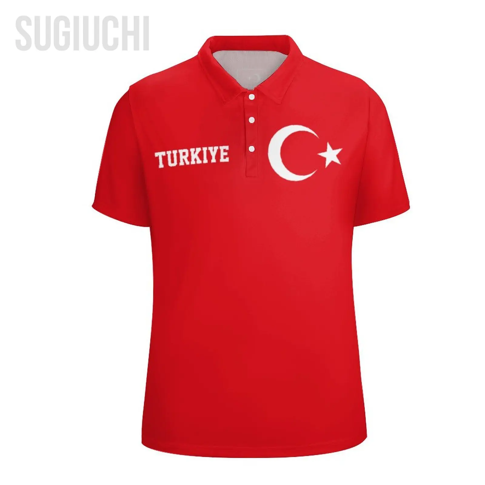 Unisex Polo Shirt Turkey Türkiye Flag 3D Print Man Polo Fashion Clothing Tracksuits Short Sleeves