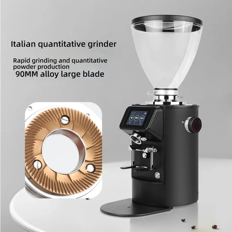 CAFOVO G490F 90mm Titanium Flat Burr Coffee Grinder Touch Screen 600W Commercial Quantitative Grinder for Espresso Pour-over