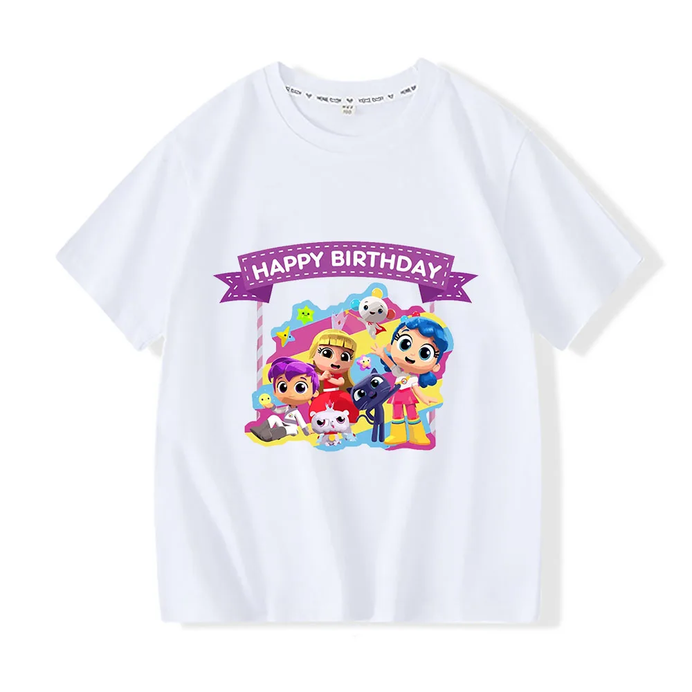 True and The Rainbow Kingdom Kids Tees Cartoon Print Cotton Kawaii Girls Short Sleeve Boys Cute T Shirt Children Summer Clothes