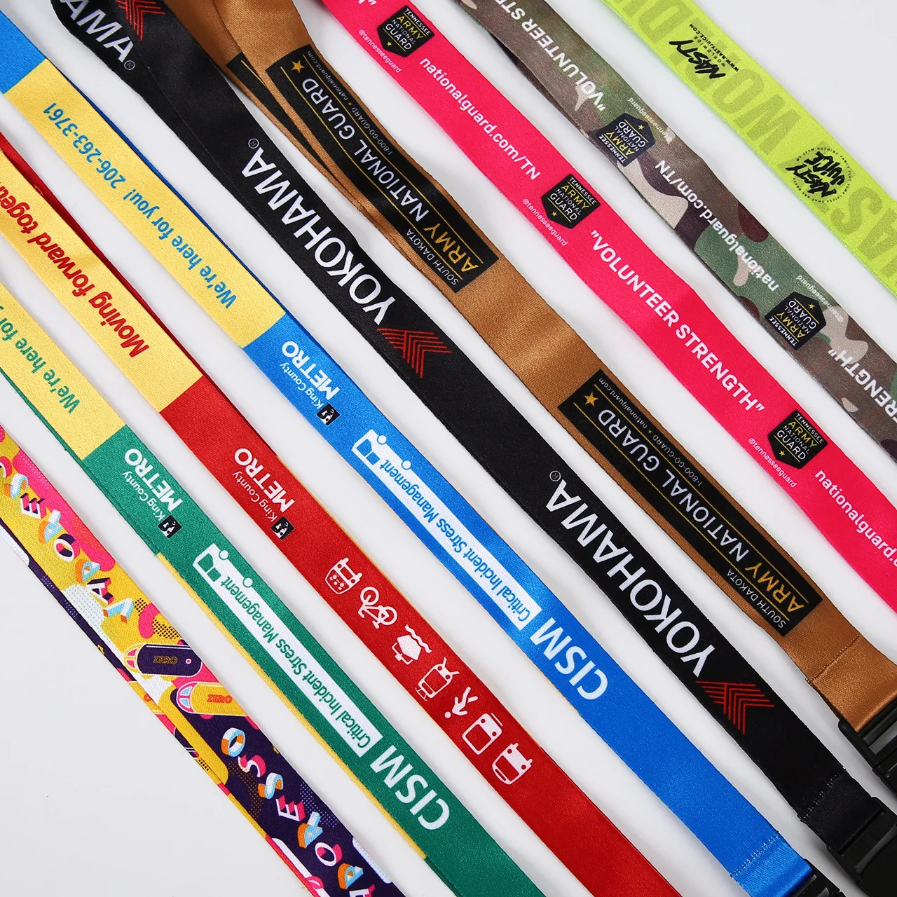 100PCS Free Custom Lanyard Customized Pattern / LOGO Neck Hanging Rope Colorful Printing DIY Straps 2CM Width