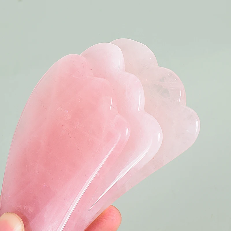 Natural Facial Massager Face Roller Gua Sha Scraper Double Heads Jade Stone Roller Skin Care Rose Quartz Massage for Face Body