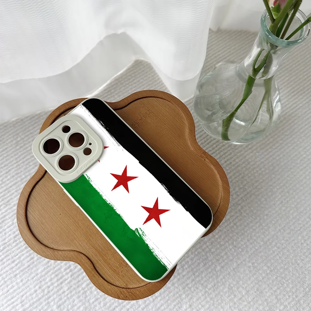 Phone Case For Xiaomi 15 14 13 12 Redmi K70 K60 PRO S Lite E Ultra Velvet Lens Protective Syrian Revolution Flag Soft Back Cover