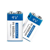 2023 New 9V Battery 6600mAh USB rechargeable Li-Ion Battery is suitable for Camera Toy Multimeter Remote Control KTV Microphone