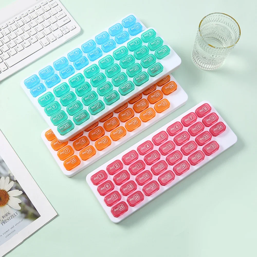Nuevo Hot Premuim portátil mensual 31 días organizador de pastillas caja de almacenamiento soporte para medicina diaria suplemento de aceites de pescado de vitamina