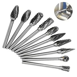 Tungsten Carbide Drill Bit burr set Rotary File 3mm cnc end mills steel burs engraving grinding blade chamfering metal cutter