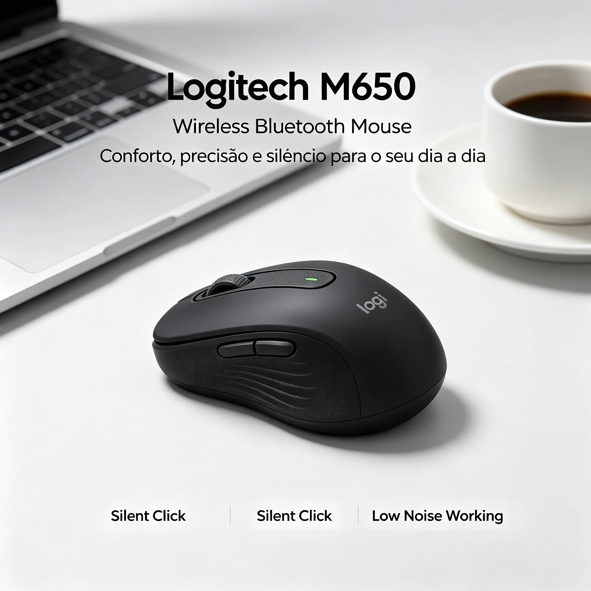 Original Logitech M650 Computer Mouse M650 Ergonomic Wireless Bluetooth Silent Buttons Home Office Use
