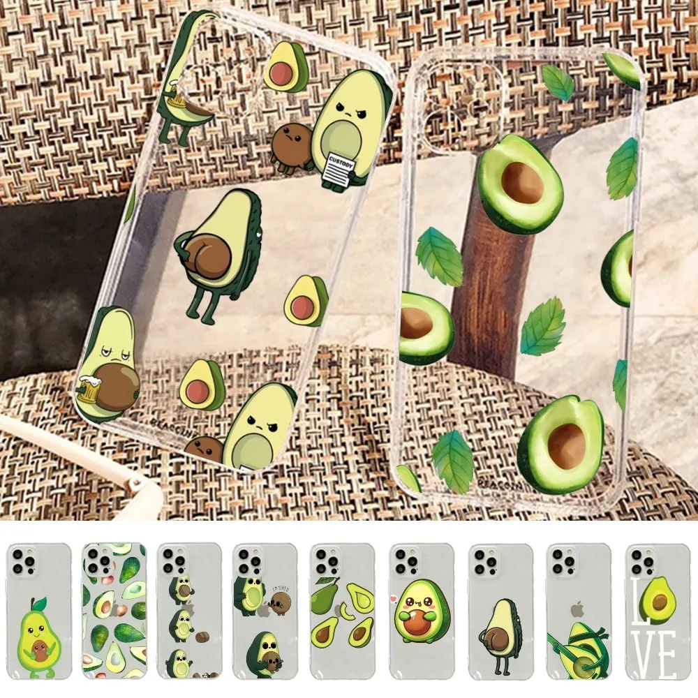 Cute Cartoon Fruit Avocado Phone Case Silicone Soft for iphone 16 15 14 13 12 11 Pro Mini XS MAX Plus X Cover