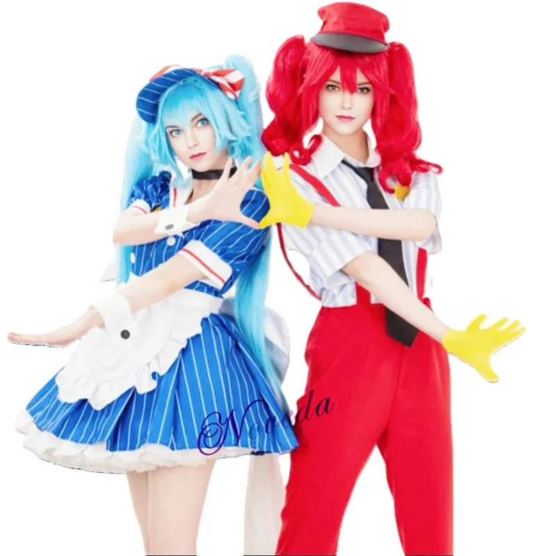 

New Halloween Cosplay Miku Mesmerizer Cosplay Costume Teto Miku Cosplay Wig Maid Outfit Anime Role Play Uniform Carnival Party D