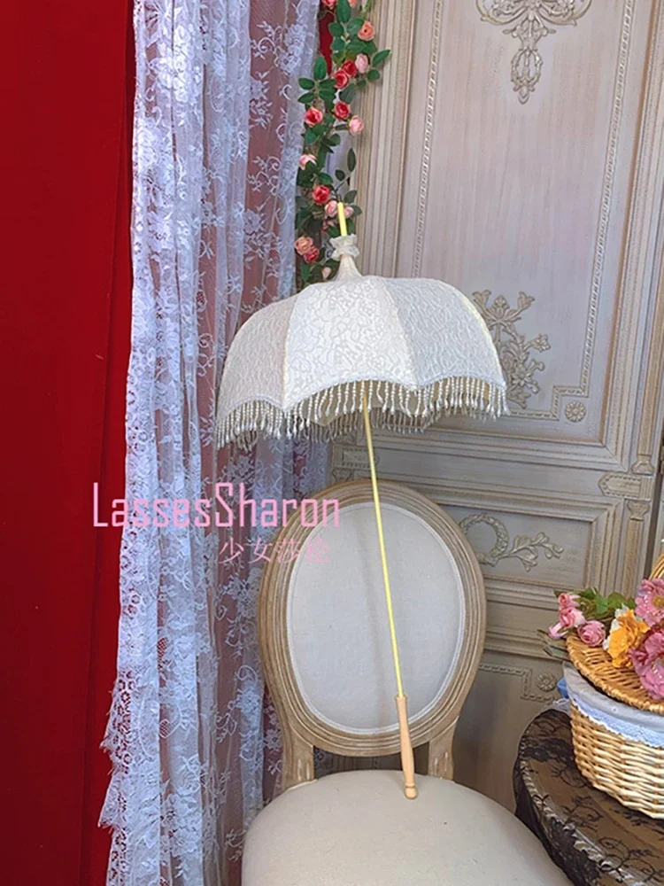 Pearl Tassel Antique French Umbrella