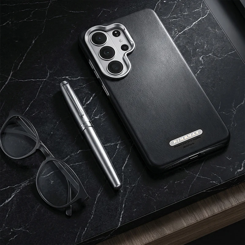 

Luxury Premium Skin Friendly Magnetic Leather Case For Samsung Galaxy S26 Edge S25 Ultra S24+ Plus Vintage Cover High Quality