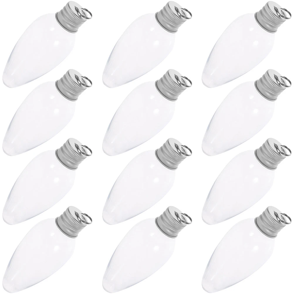 

20pcs Candy Bottle Light Bulb Shape Plastic Bottles Caps For Party Wedding Christmas Decoration Diy Storage Sealing Juice