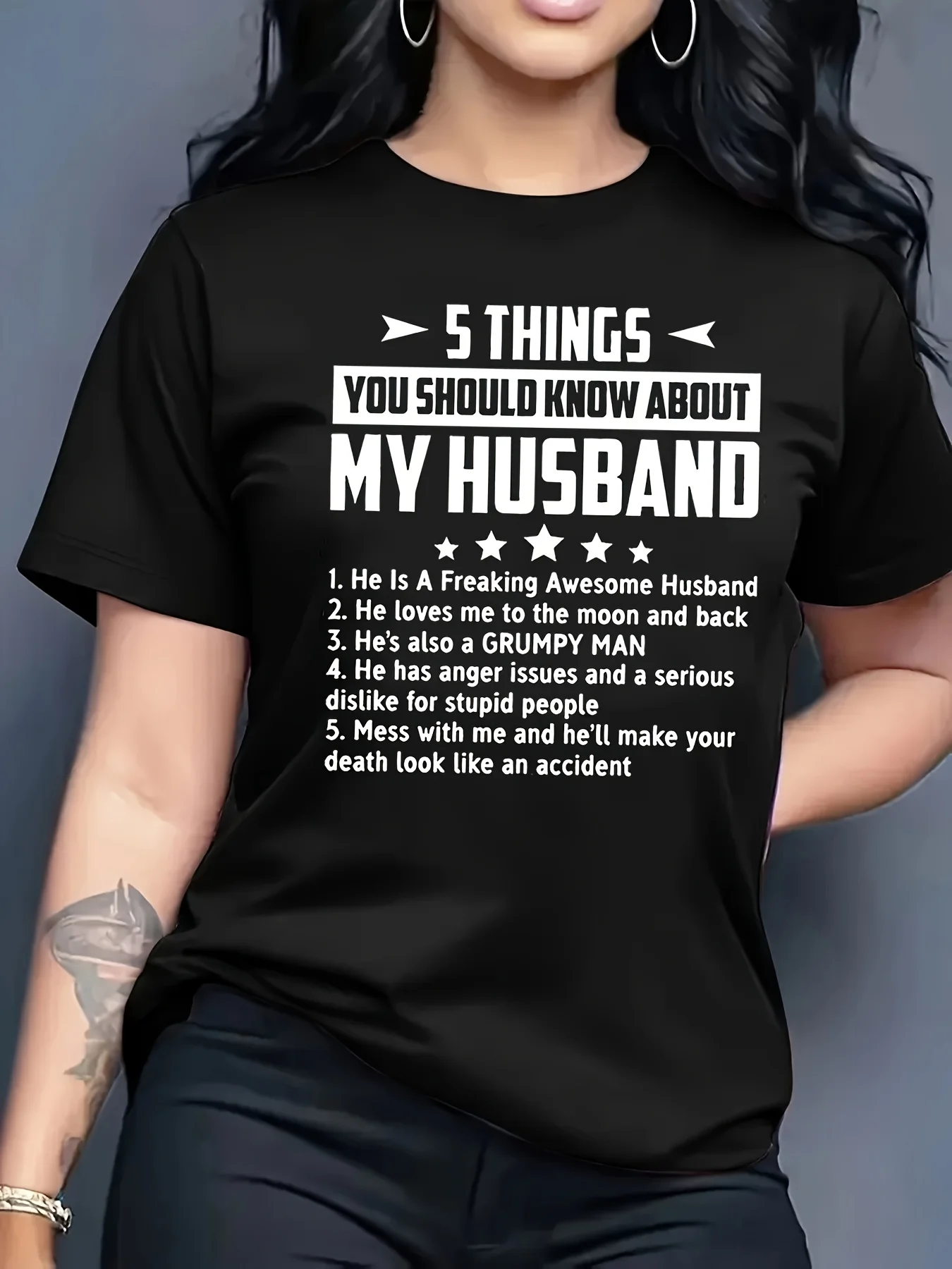 

Letter Printed Short-sleeved T-shirt-casual Fashion Round Neck Spring and Summer Women's Top, Suitable for Daily Wear