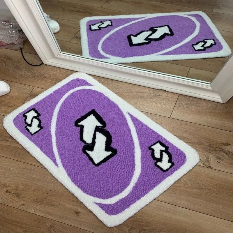 UNO Card Doormat High-grade Rectangle Antislip Carpet for Bathroom Reverse UNO Mat Kitchen Fluffy Thickening Bedroom Bedside Rug