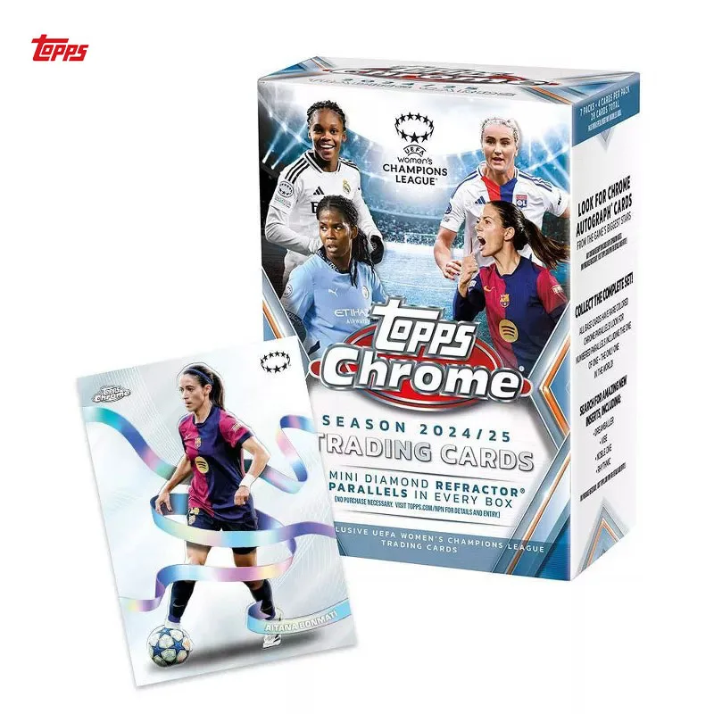 caja-de-cartas-coleccionables-de-futbol-chrome-de-la-uefa-women's-champion-league-topps-2024-25