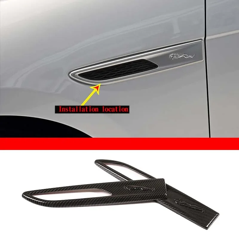 For Jaguar F-PACE/XFL 2021 Car-Styling ABS Carbon Fiber Car Body Side Fender Air Vent Outlet Cover Trim Auto Accessories 2pcs