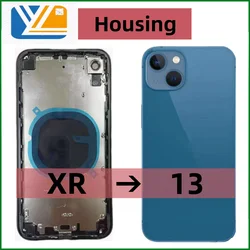 Diy Housing For iPhone Xr To 13 rear battery midframe replacement, XR like 13 chassis Xr Up to 13 back cover XR to 14 Matte