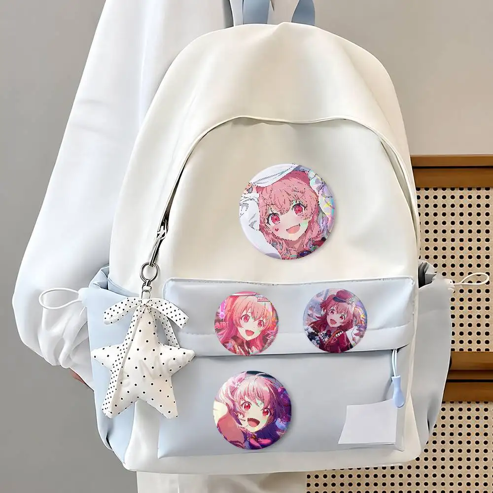 MORE MORE JUMP! Mos-mos-i Airi Mixed Theme Round Button Badge Set Anime Cartoon Music Game Fashion Pins For Bags Clothes Accesso