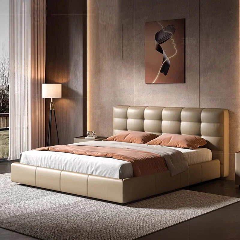 

Frame Modern Bed Design Luxury Simple Platform Leather Massage Bed Sofa Double Full European Letto Matrimoniale Unique Furniture