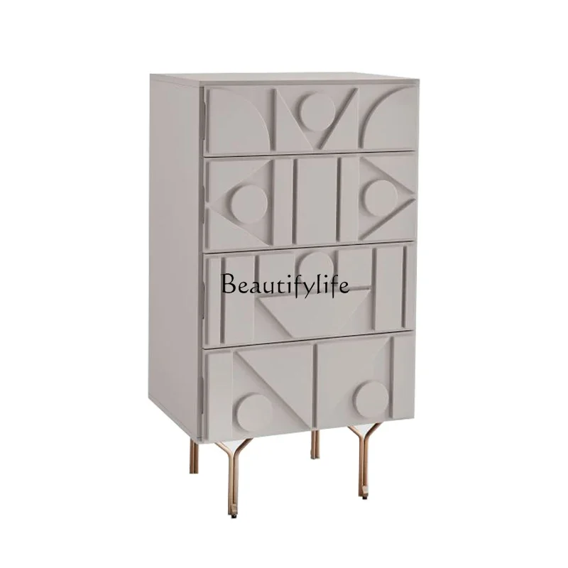 yj57 Retro Module Hieroglyphics Four-Bucket Cabinet Bedroom Storage Chest of Drawers
