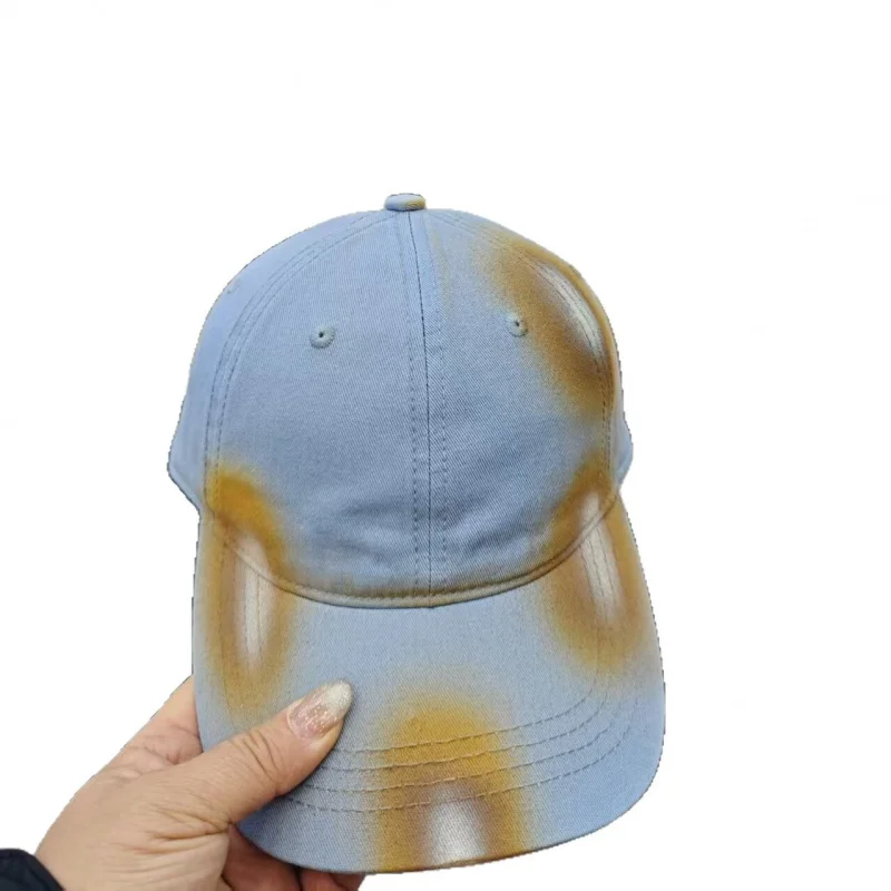 

5 pcs Tie Dye Washed Baseball Cap for Women Men - Soft Top Face Slimming Visor Hat, Korean Solid Blank Sun Cap for Daily Wear