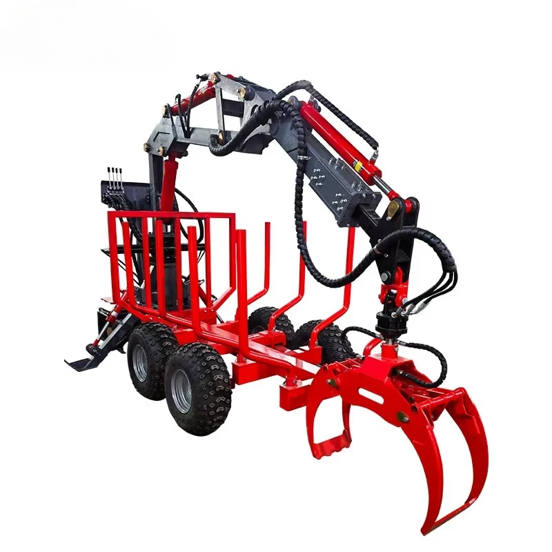 Forest Timber Wood Log Crane with Grapple for Truck Trailer Forestry Loader Remolque
