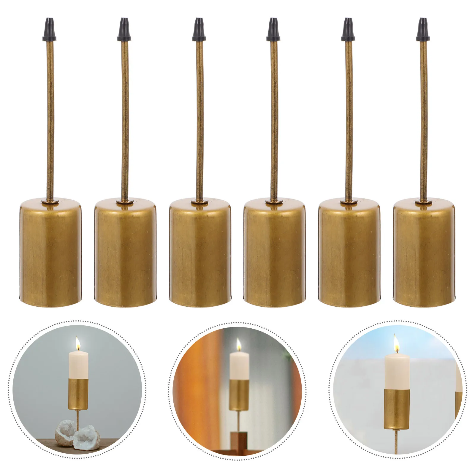 6개입 금속 컵 스파이크 페스티벌 홀더 크리스마스 촛대 삽입 트리 장식 크리스마스 트리 장식