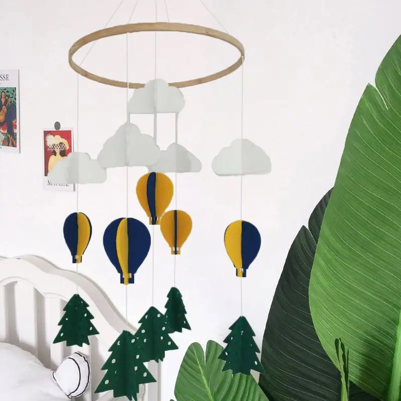 Nordic Hot Air Balloon Wind Chimes Baby Tent Bed Bells Pendant Crib Decors Children's Room Wall Hanging Decoration