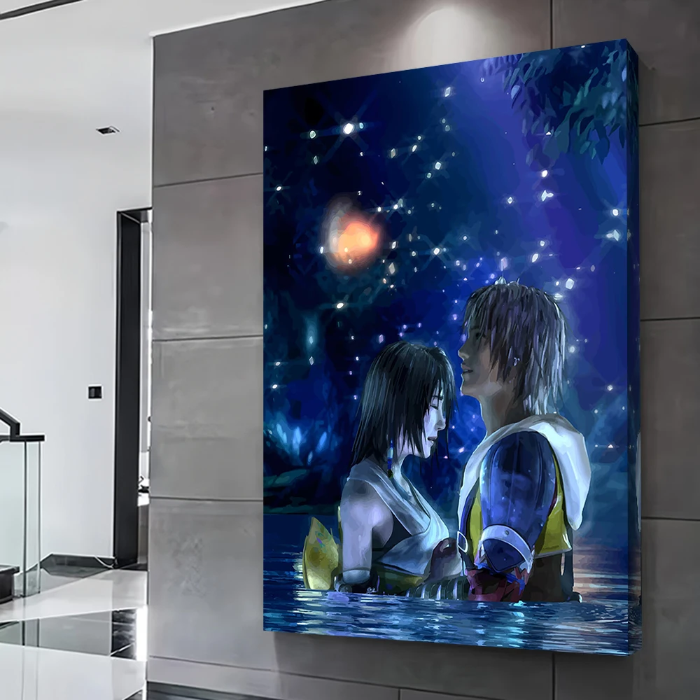 Final Fantasy X: Yuna and Tidus Printing Poster Customizable Pictures Wall Art Canvas Painting Gift for Home Decor Items Mural
