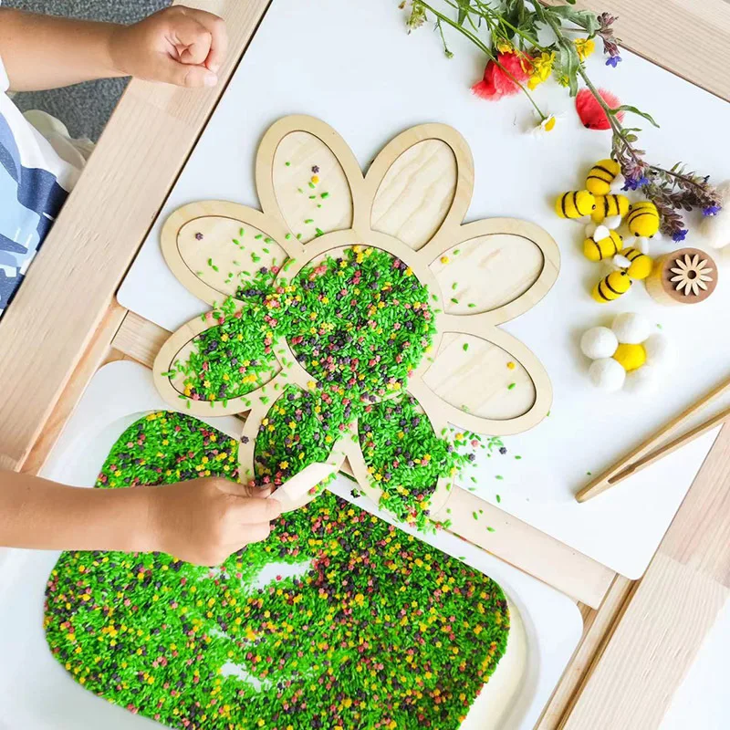 1-3pcs baby gift flower board montessori color sorting sensory game tray promote early development and exploration