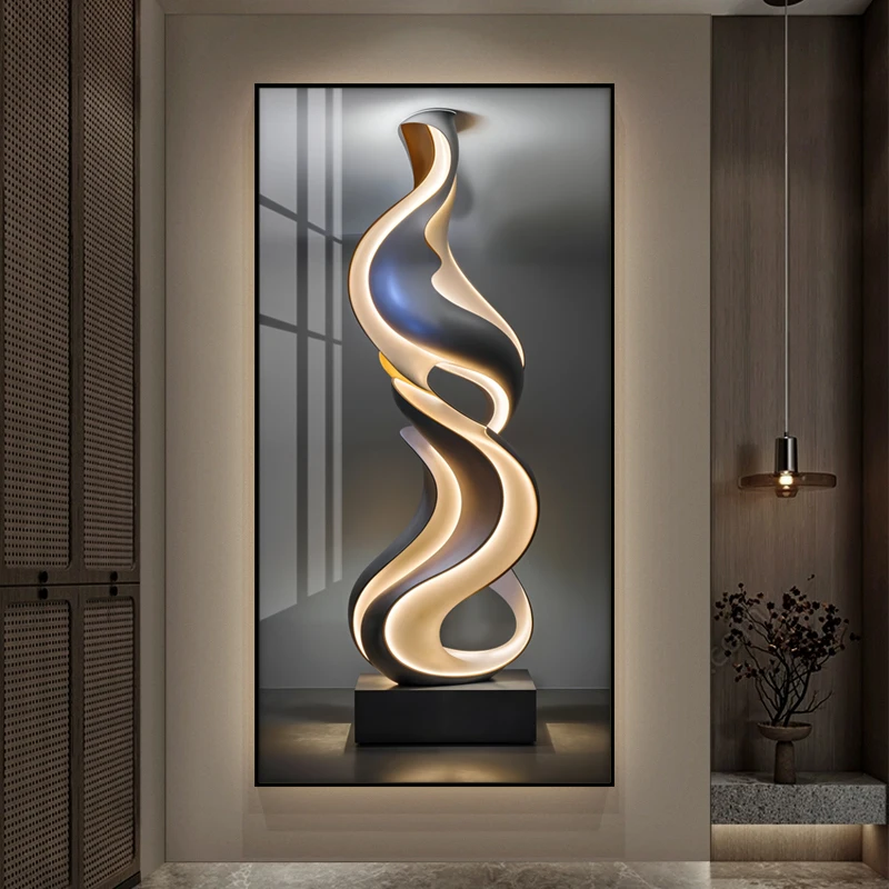 Modern Mural Light Abstract Diamond Iinlaid Foyer Painting Wall Lamp Facing  With A Light Luxury And High-endl Corridor Murals