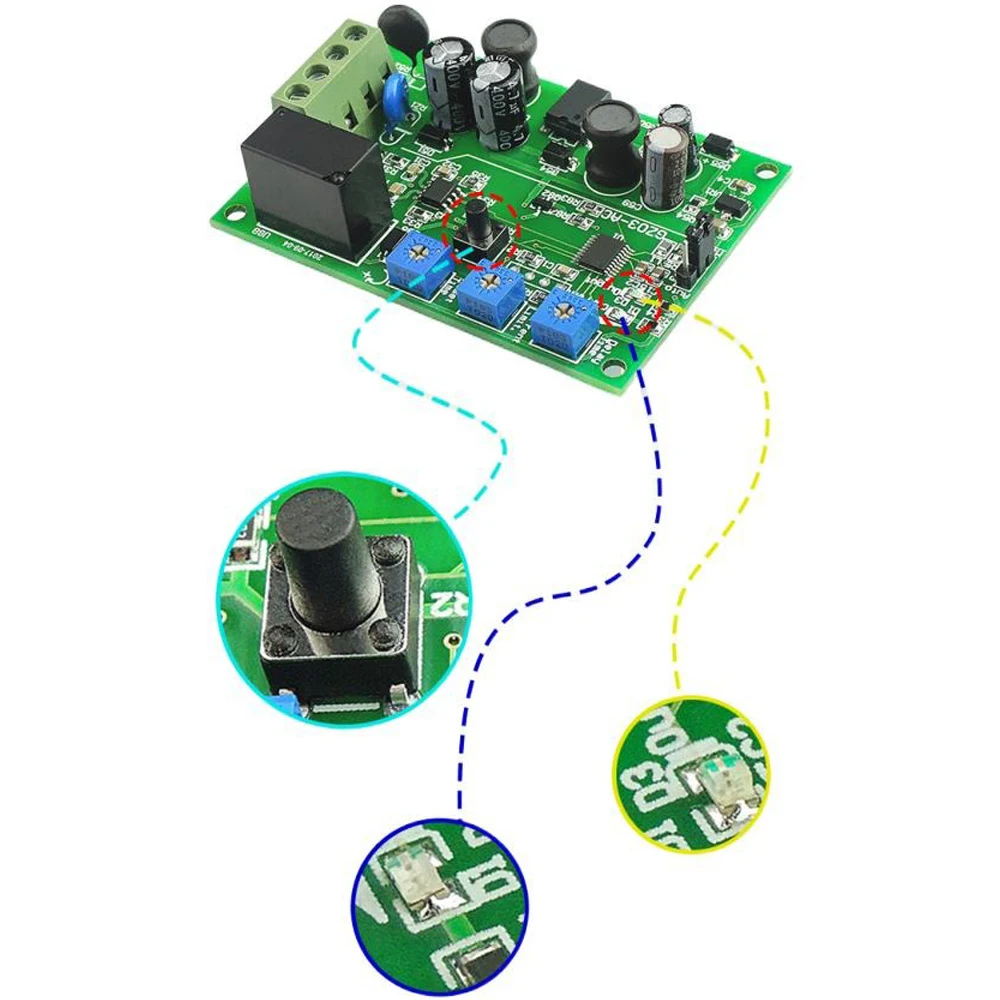 220V10A Ac Overcurrent Protector Lockout Self-Stop Protection Module Overload Protector Adjustable Current Limiting Switch