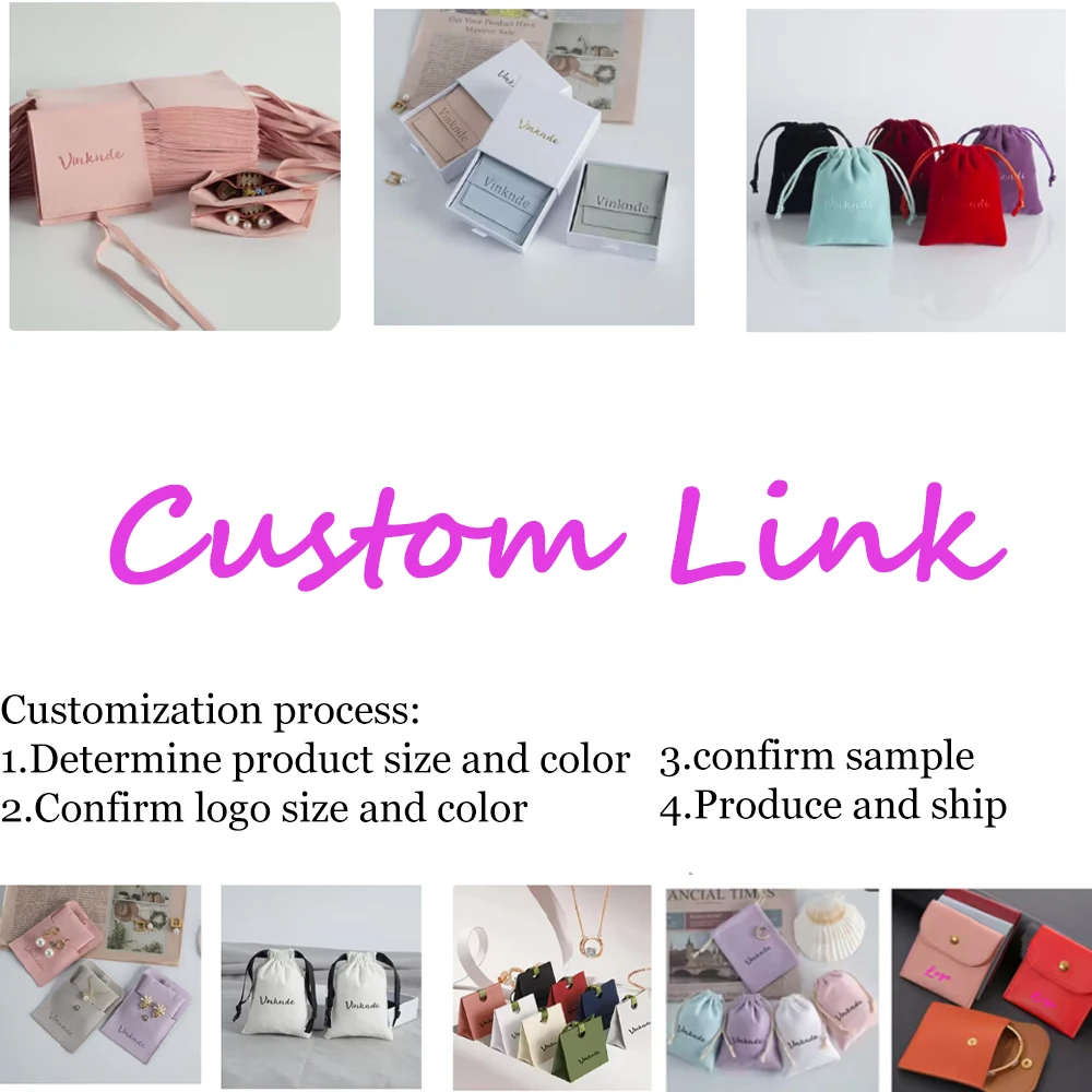 

Custom Link for Print Logo Microfiebr Suede Jewelry Package Bag Drawer Box Paper bag