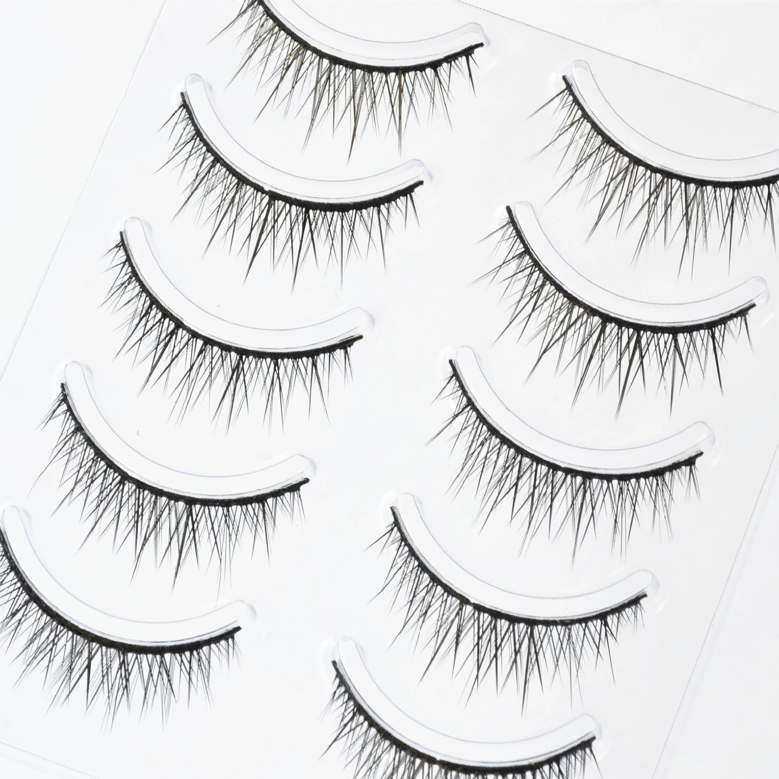 Bandes de faux cils bande complète tige dure bébé queue de poisson droite faux cils cils naturels pour Double paupière Cosplay