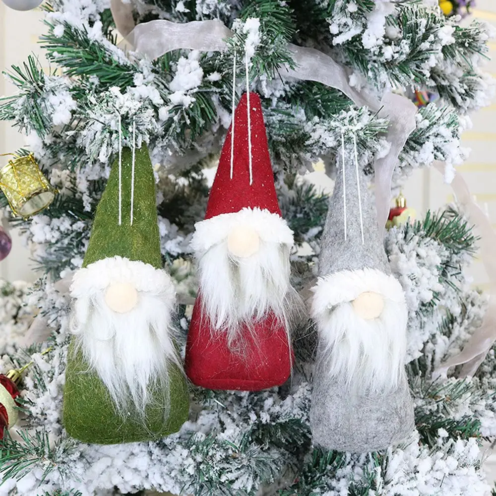 Craft Gift Desktop Adornment Hanging Pendants Santa Claus Christmas Dolls Faceless Dwarf Xmas Tree Embellishment Stuffed Toys