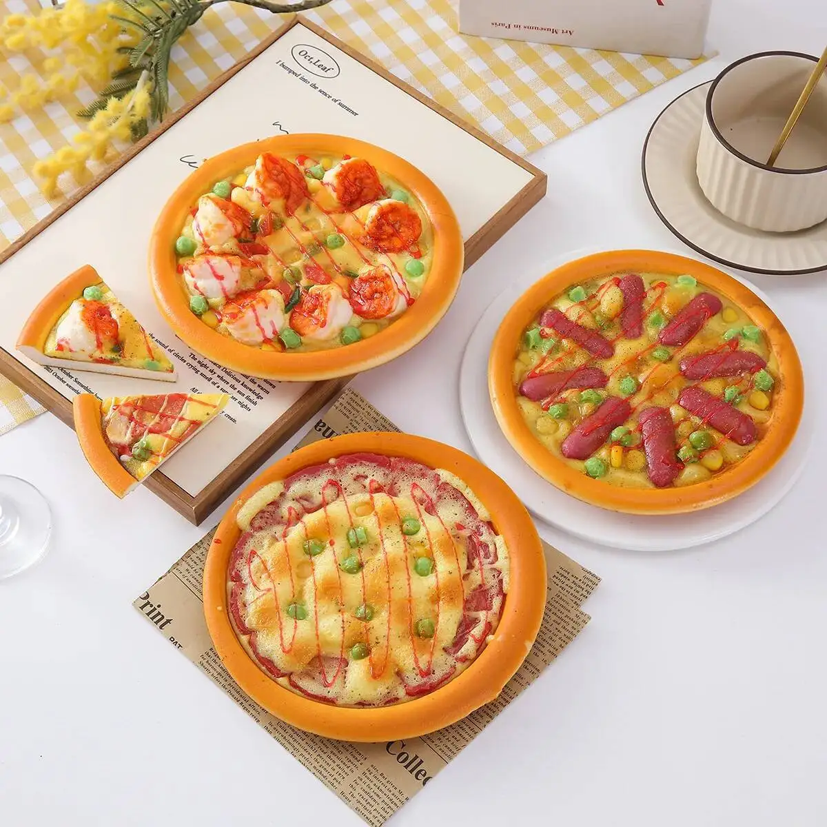 

Artificial Fake Simulation Realistic Food Pizza Bread Model Kitchen Cooking Toys Photography Props Home Decor