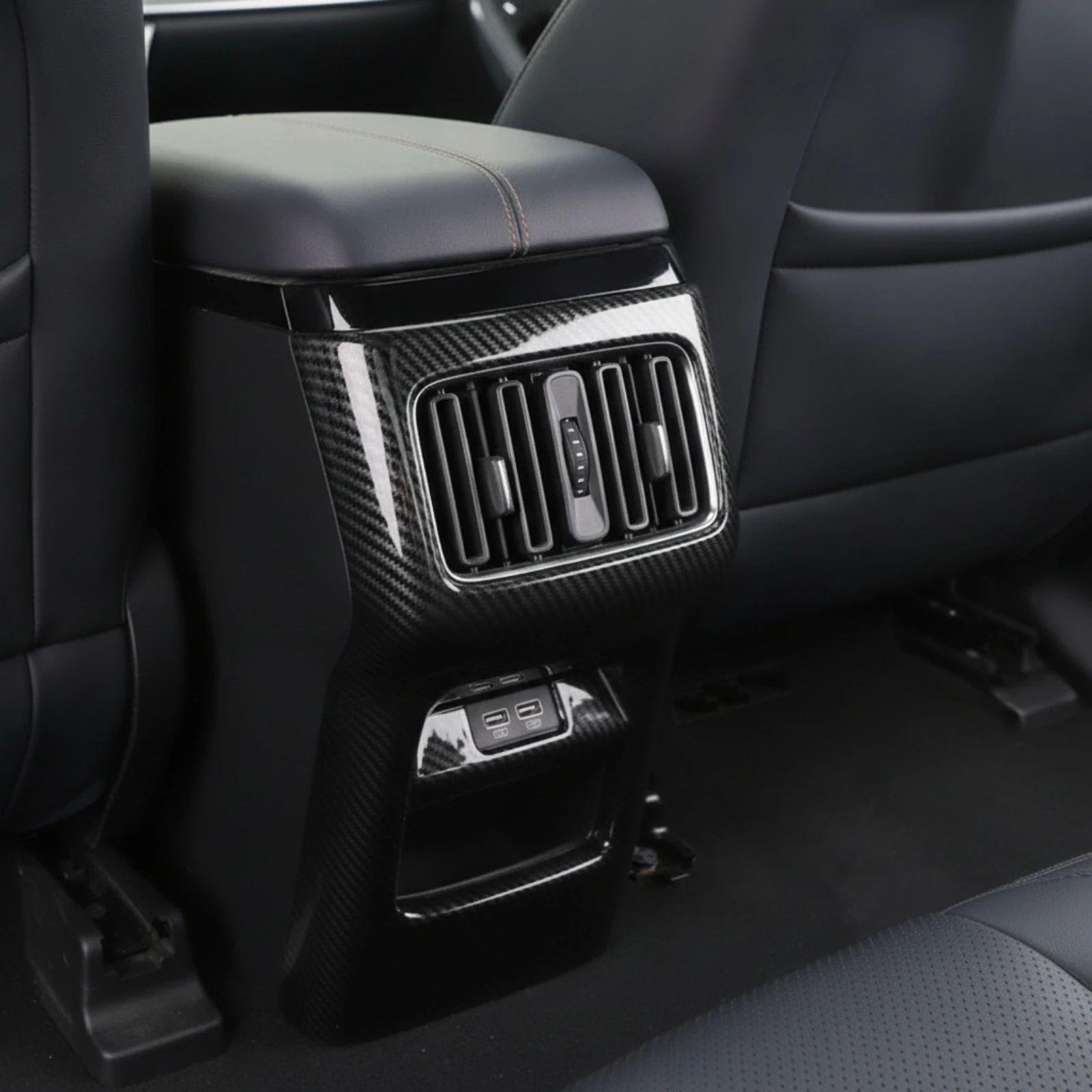 Anti-Kick Cover Long-Lasting Rear Console Protector Rear Seat Air Conditioning Vent Frame Cover Wear-Resistant Car Interior Trim