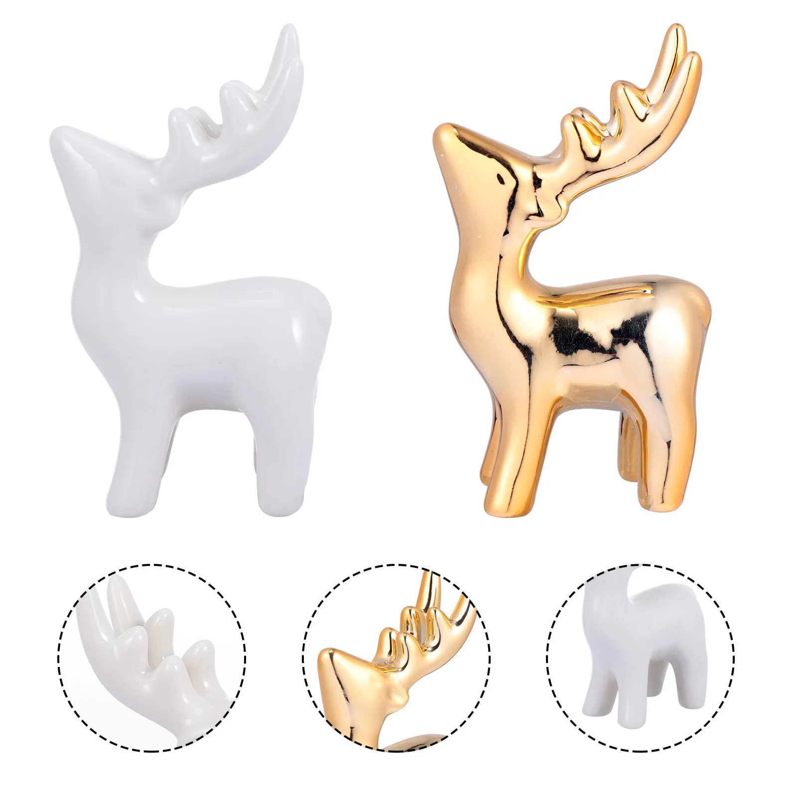 

2 шт., подставка для ювелирных изделий в виде лося, керамическая уникальная креативная подставка для ювелирных изделий, ожерелье, серьги, органайзер для настольного хранения