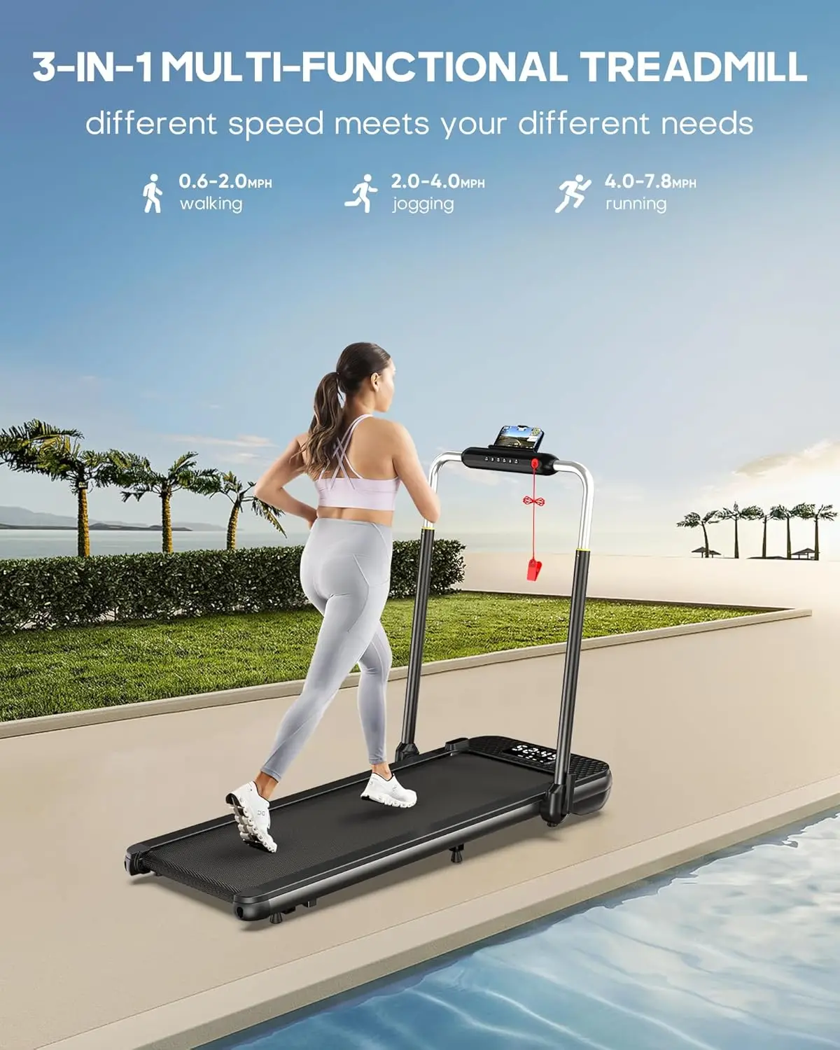 340+ LB Capacity Walking Pad with 12% Incline, Voice Controlled Under Desk Treadmill Works